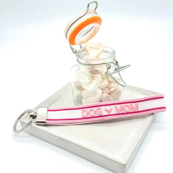 Nøglering - Dog Mom Pink