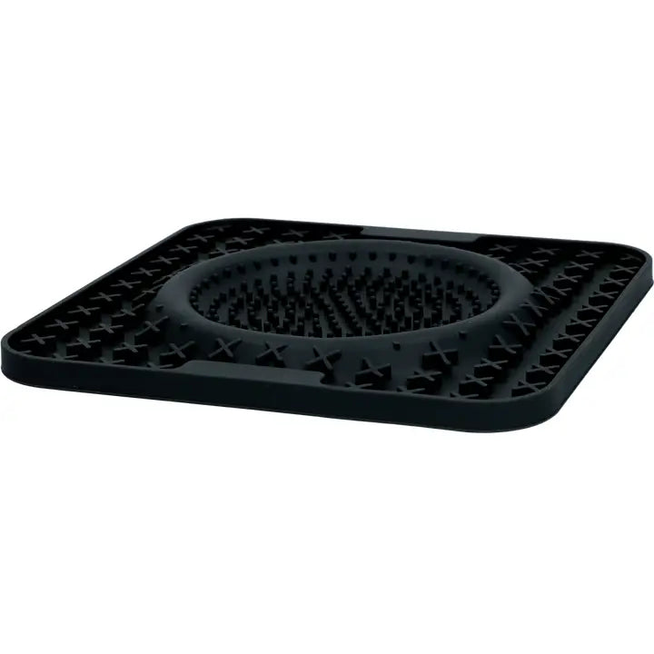 Slikkemåtte - sort med skål