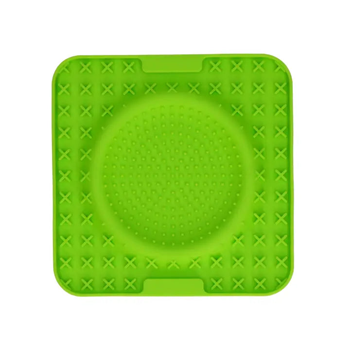 Slikkemåtte - grøn med skål