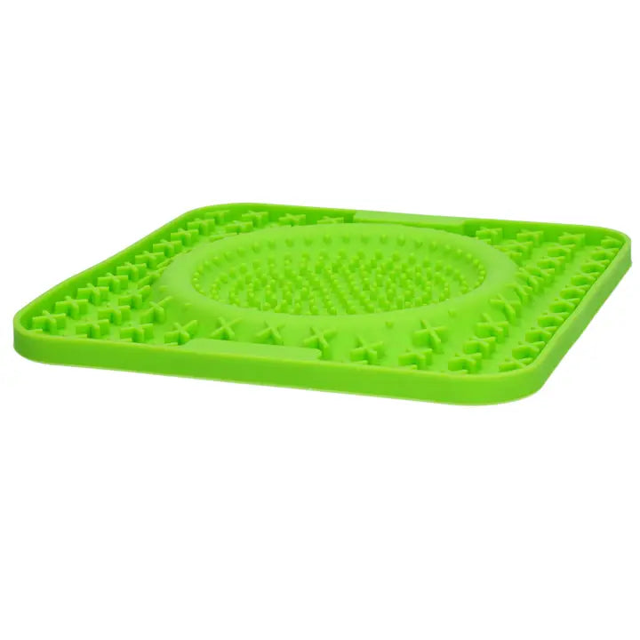 Slikkemåtte - grøn med skål